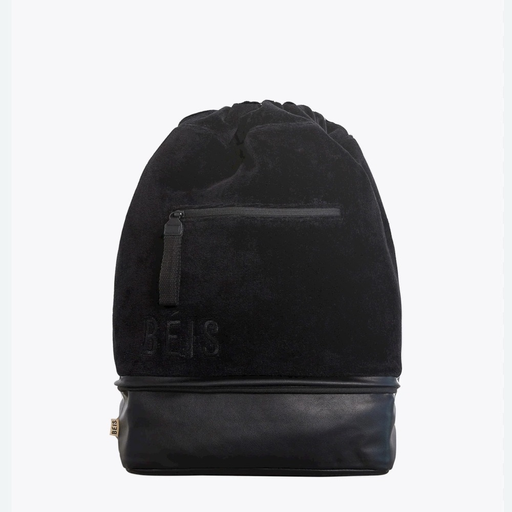 BEIS Black Drawstring Backpack